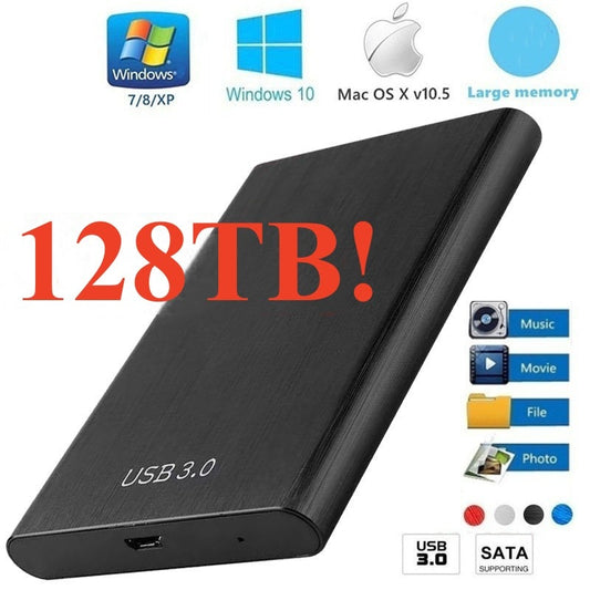 128TBUSB 3.0 external hard disk drive 2.5 inch SSD computer accessories SATA hard disk storage device desktop notebook universal